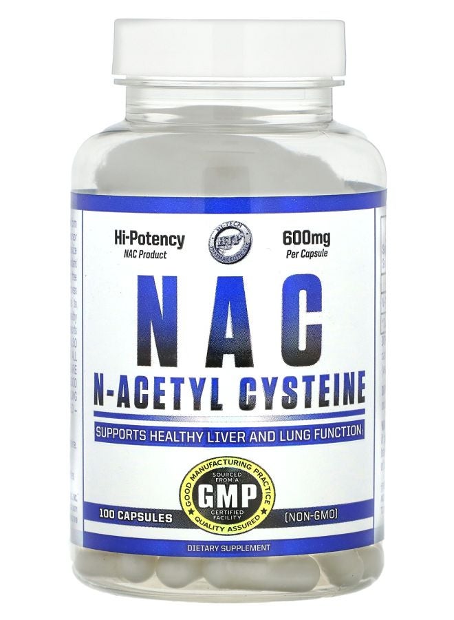 hi tech pharmaceuticals NAC 600 mg 100 Capsules - Image 1