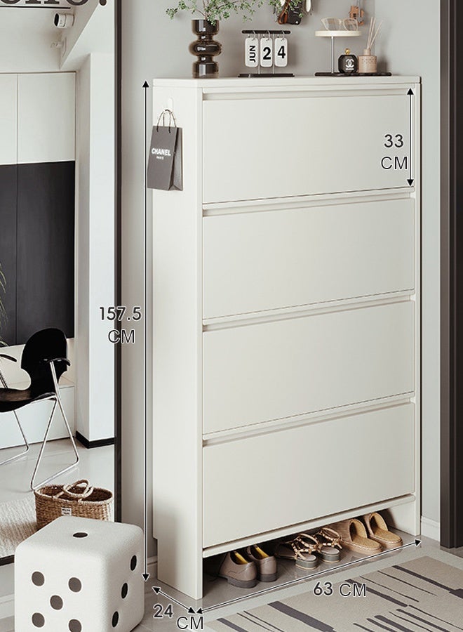 NKX Multi-Layer Entryway Shoe Rack Cabinet for Hallway Storage 63*157.5*24 CM White Color - Image 2