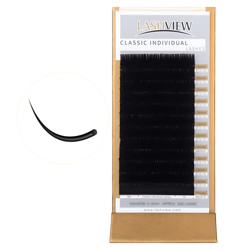 LASHVIEW Silk Mink Fake Eyelash Extensions 020 Thickness C Curl Mixed Tray 815mm Natural Thick Lashes Individual SemiPermanent Eyelashes Application for Professional Salon Use - Image 1
