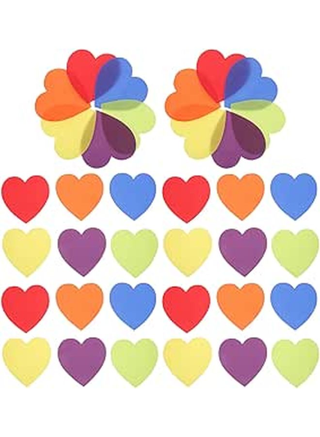30 Color Coded Heart Carpet Dots 125mm Classroom Floor Spots for Preschool Activity Seating - Image 1