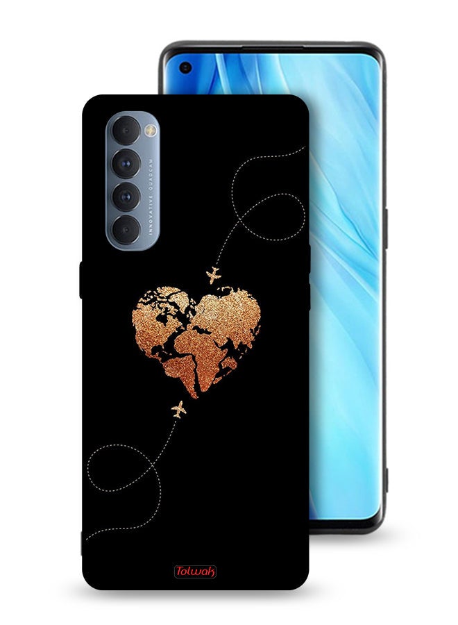 Tolwak Oppo Reno4 Pro 4G Protective Case Cover Airplanes Touching Heart - Image 1