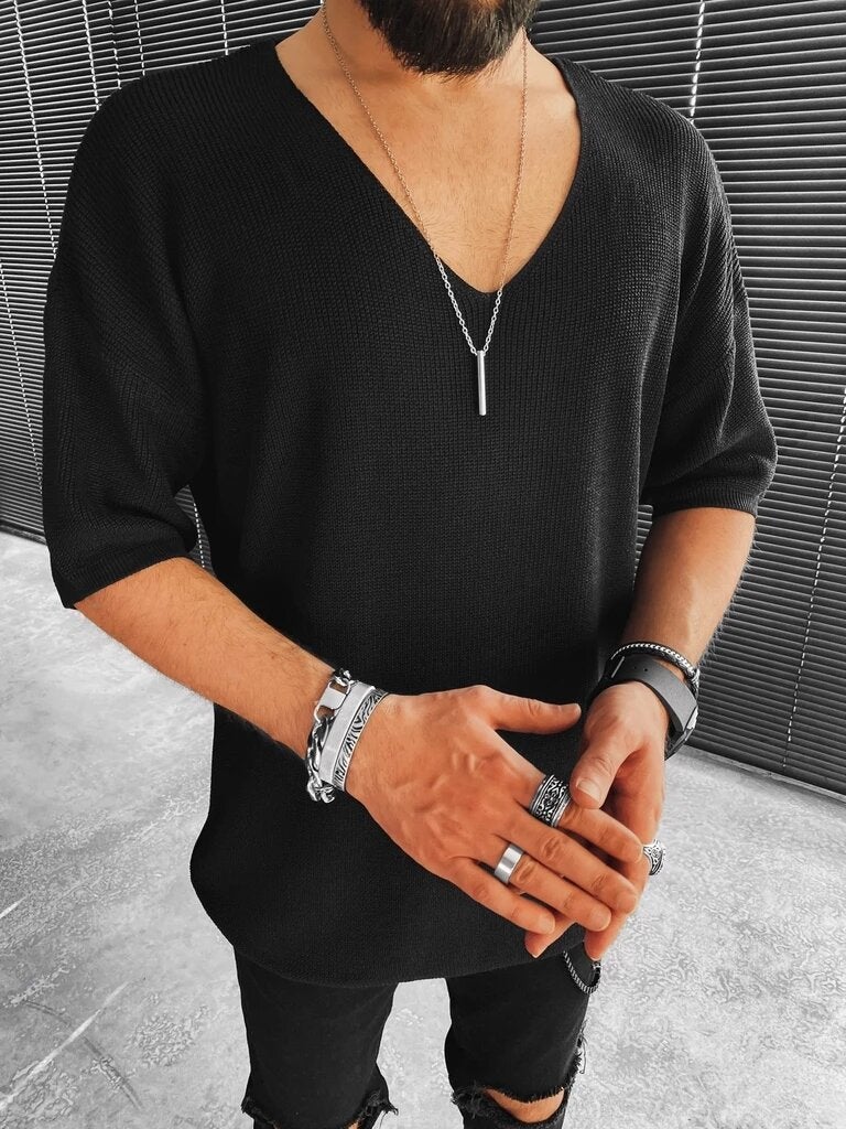 Export New V Neck Short-Sleeved Male Knitwear - Image 1