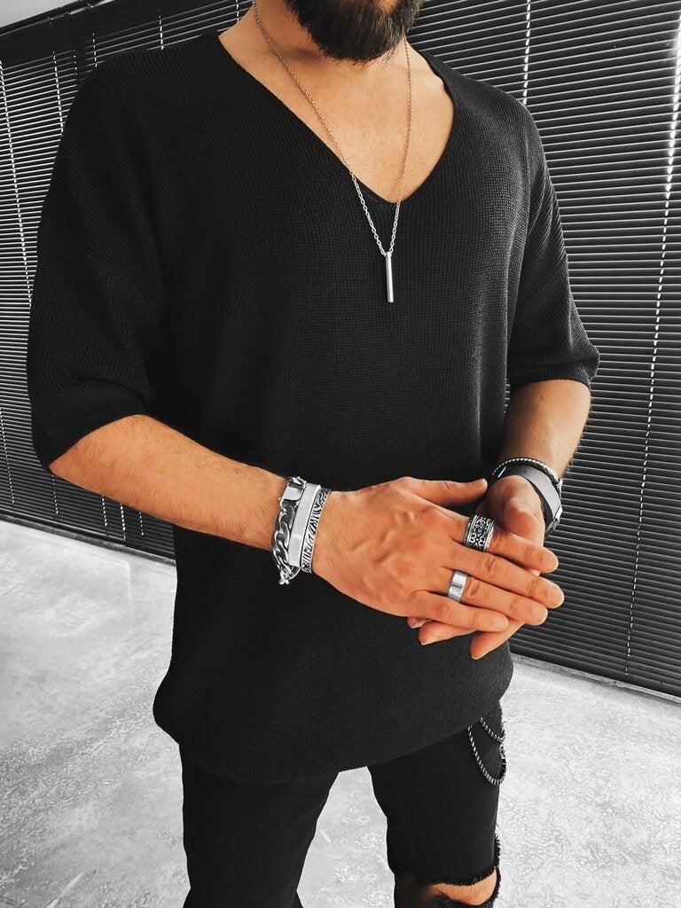 Export New V Neck Short-Sleeved Male Knitwear - Image 5