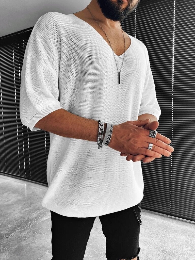 Export New V Neck Short-Sleeved Male Knitwear - Image 3