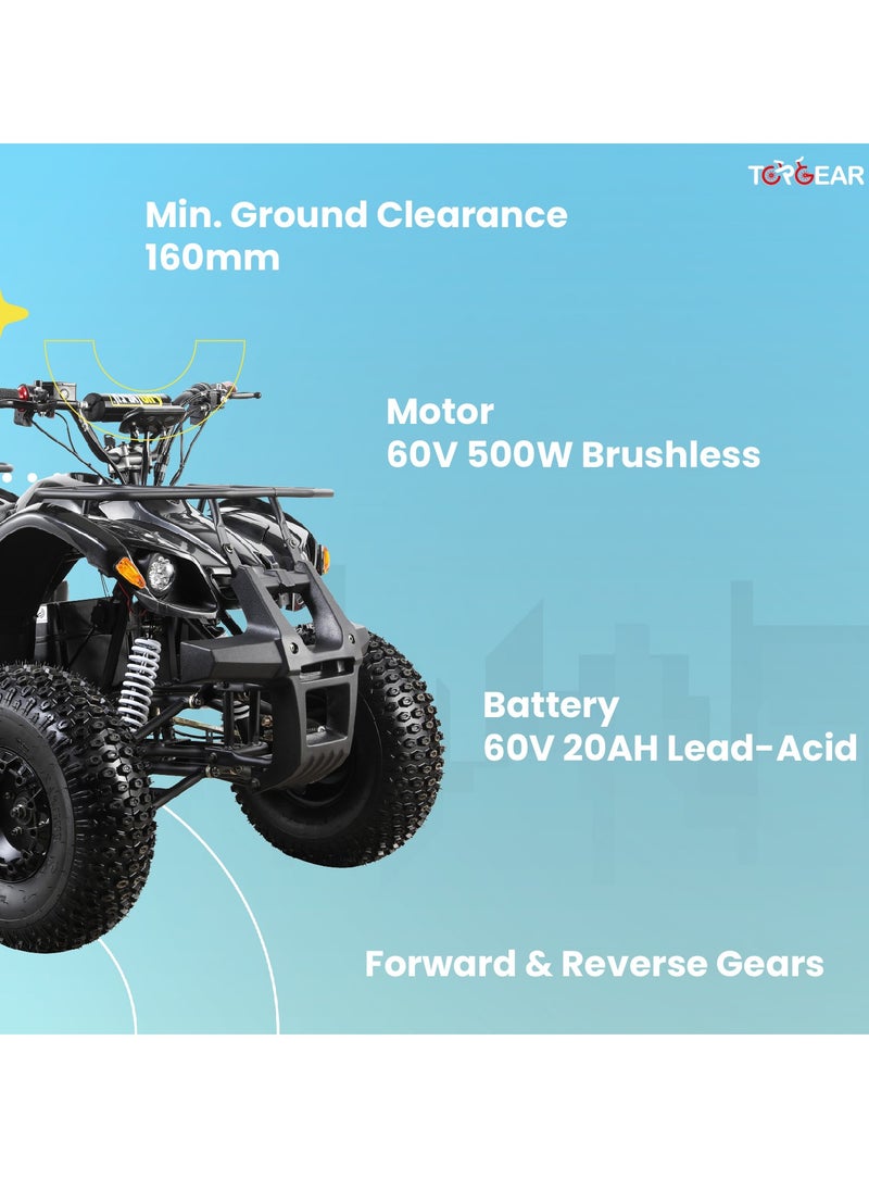 Lovely Baby - Top Gear TG 450 Electric Quad Bike for Adults, 60V 500W Motor with 3-Speed Adjustment, Disc Brakes, Dual Suspension, LED Lights, and 70KM Range - Red - Image 1