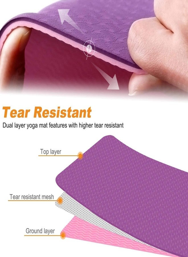 IRIS Fitness Non Slip TPE Yoga Mat for Hot Yoga Pilate Gymnastics, Double Sided (72 inch x 24 inch x 6 mm) - Image 4