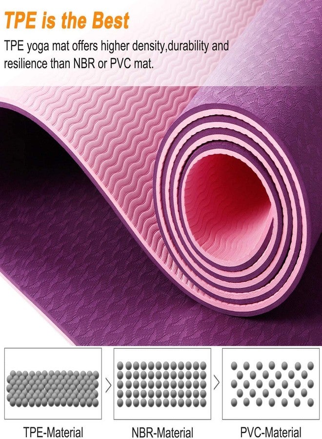 IRIS Fitness Non Slip TPE Yoga Mat for Hot Yoga Pilate Gymnastics, Double Sided (72 inch x 24 inch x 6 mm) - Image 5