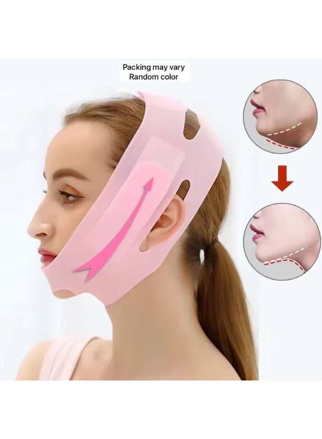 Zonfer V-Shaped Silicone Face Lifting Mask | Face Slimming Patch for Chin and Cheek (Random Color) - Image 1