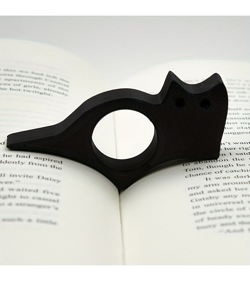 3D Printing Black Cat Bookmark Page Clip with Tabs for Books Classroom Homeschool Learning Supplies Durable Page Holder Decoration 4 Pack - Image 1