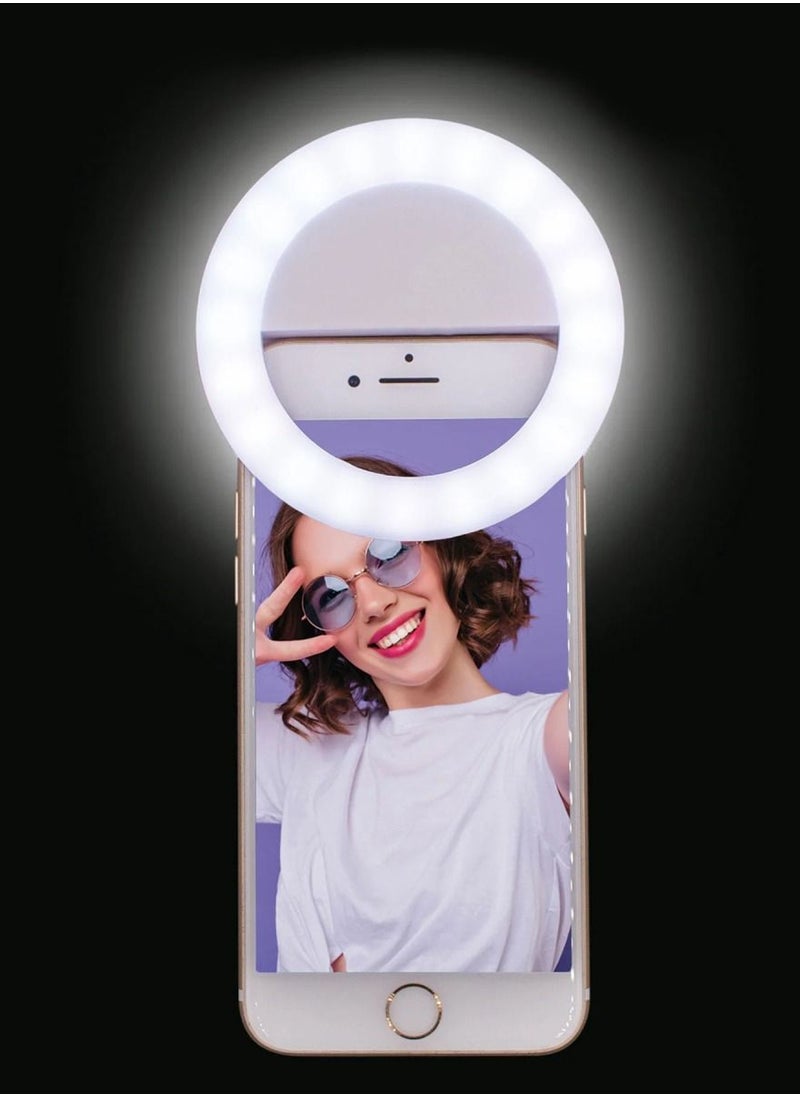 Digi Core مصباح حلقي LED لصور السيلفي للهواتف الذكية أبيض  - Image 1