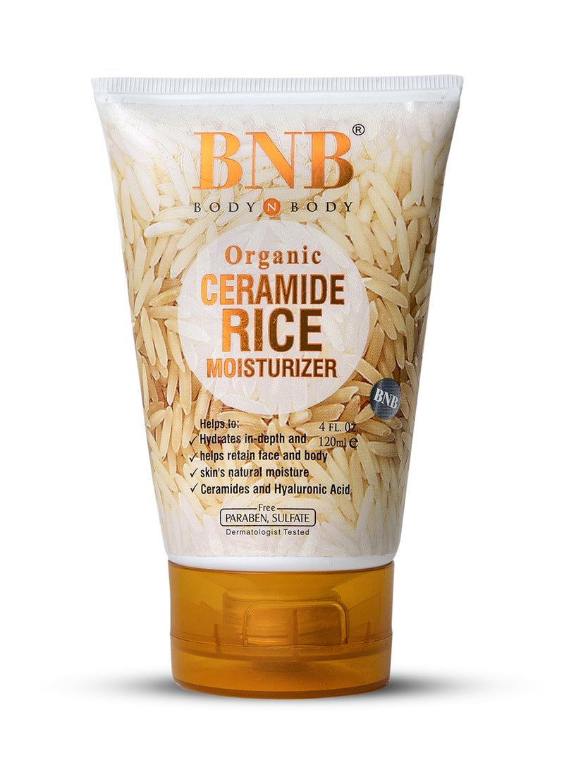 Ceramide Rice Moisturizer 120ml | Deep Hydration Face Cream with Rice Extract, Ceramide NP & Hyaluronic Acid | Lightweight Daily Moisturizer for Dry, Oily & Sensitive Skin