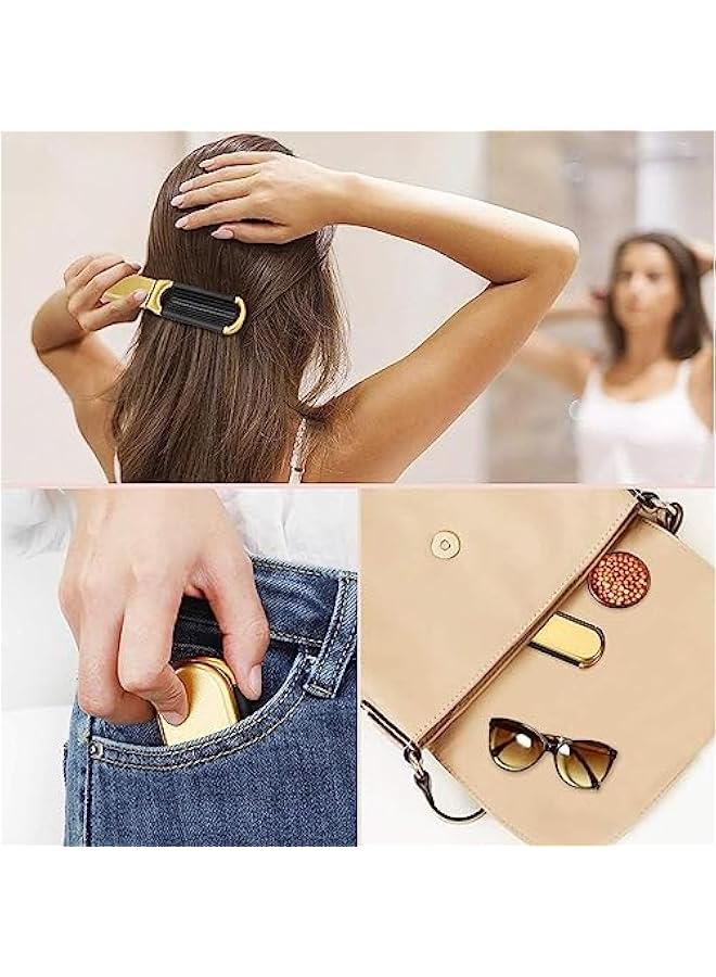 MOXO 2Pcs Hair Brush With Mini MirrorPortable Hair Brush FoldingTravel Folding Pocket Hair Brush for Women GirlsMen Pocket Brush Hair Styling Tools for Toiletry Bag - Image 5