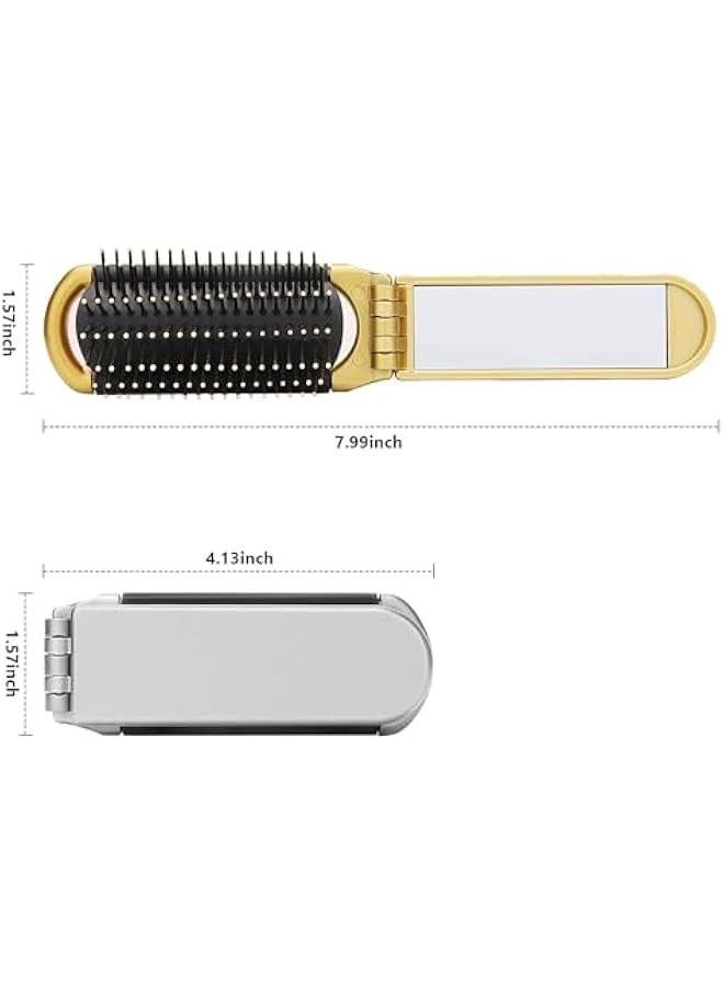MOXO 2Pcs Hair Brush With Mini MirrorPortable Hair Brush FoldingTravel Folding Pocket Hair Brush for Women GirlsMen Pocket Brush Hair Styling Tools for Toiletry Bag - Image 4