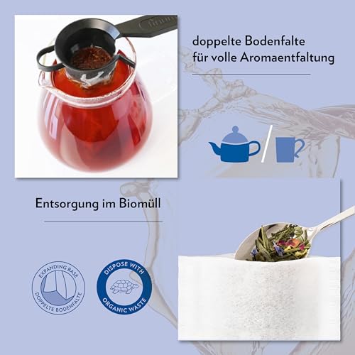Finum Disposable Paper Tea Filter Bags for Loose Tea, White, Medium, 100 Count - Image 4