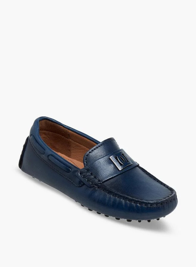 Mister Duchini Boys Leather Slip-On Moccasins