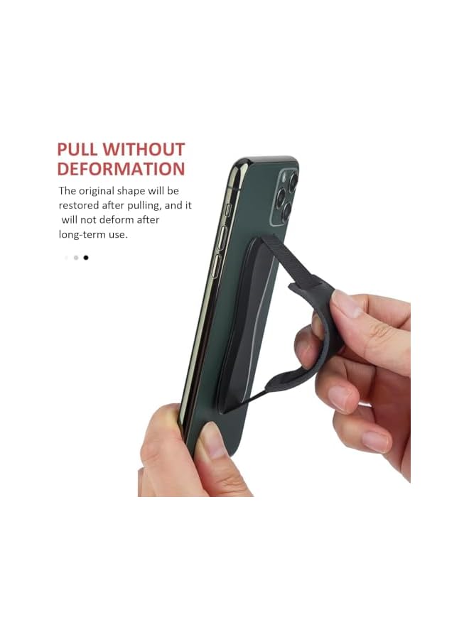 S-TOP Mobile Phone Finger Holder, Leather Ergonomic Mobile Phone Finger Holder Set of Two Flexible and Foldable Premium Mobile Phone Grip for Back Smartphone Holder - Image 2