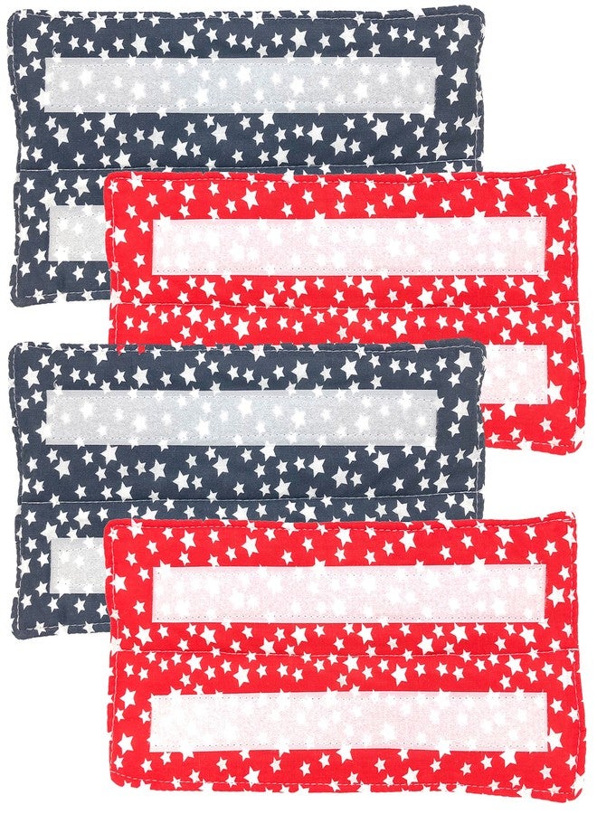 Xanitize Reusable Wet Mop Pads for Swiffer Wet Jet, Washable Cotton Eco-Friendly Refill Replacement Mop Pads for Wet Floor Mopping (Red White & Blue Stars) 4-pack - Image 1