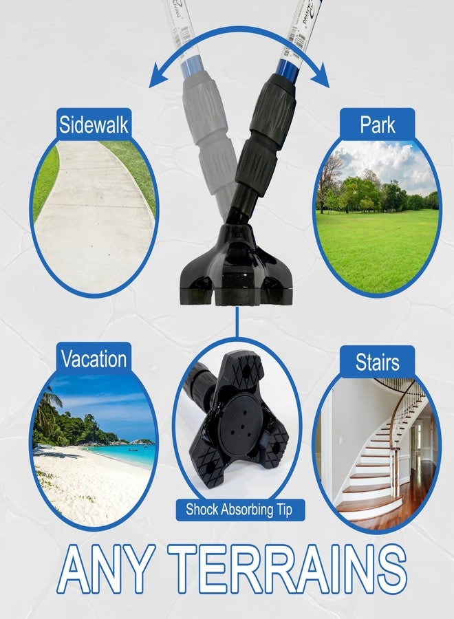 iLiving Walking Cane for Men and Women Foldable, Adjustable, and Free-Standing with Pivot Tip, Heavy-Duty Design Support up to 300 Pounds, Blue - Image 3