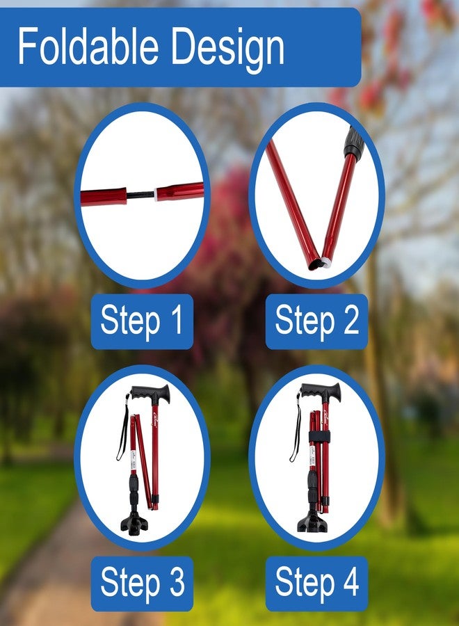 iLiving Walking Cane for Men and Women Foldable, Adjustable, and Free-Standing with Pivot Tip, Heavy-Duty Design Support up to 300 Pounds, Blue - Image 5