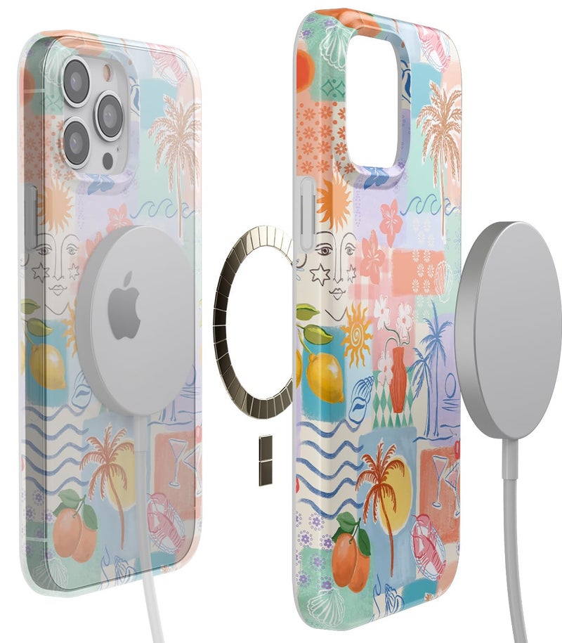 Casely iPhone 14 Pro Case | Tropical Heat | Beachy Collage | Compatible with MagSafe | Classic Ultra Slim Design - Image 3
