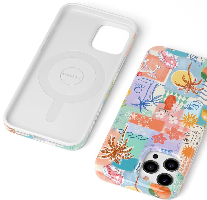 Casely iPhone 14 Pro Case | Tropical Heat | Beachy Collage | Compatible with MagSafe | Classic Ultra Slim Design - Image 5