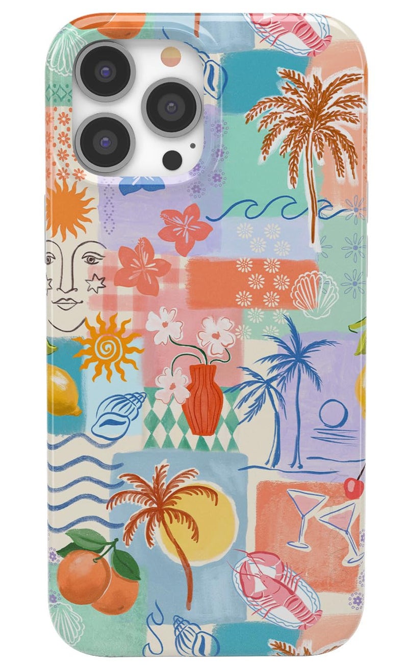 Casely iPhone 14 Pro Case | Tropical Heat | Beachy Collage | Compatible with MagSafe | Classic Ultra Slim Design - Image 1