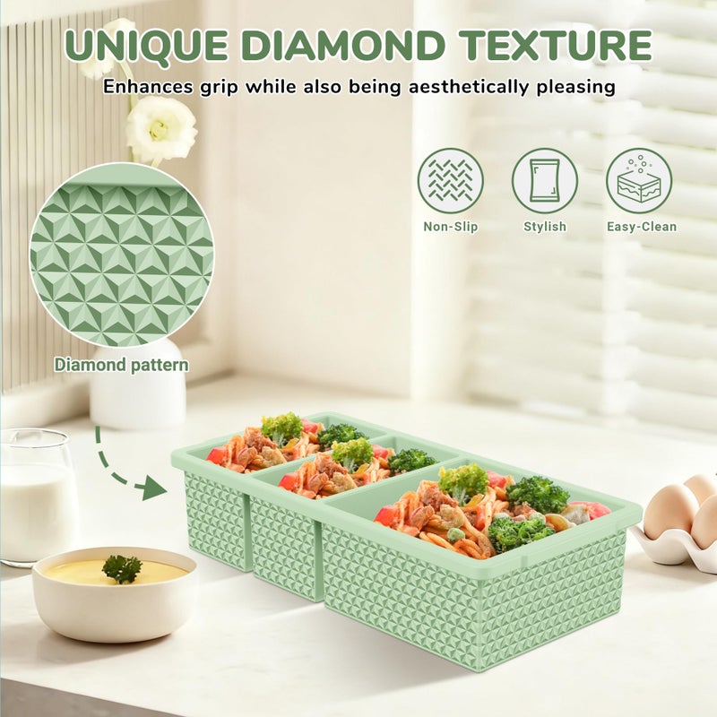 Doasuwish Silicone Freezer Trays with Lid (2-Pack), 1-Cup & 2-Cup Silicone Freezer Molds, Stackable Soup Cubes Freezer Tray with Lid for Portion Control,Food Storage & Meal Prep, Oven & Dishwasher Safe - Image 4