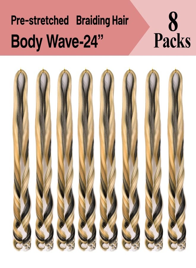 Luoyudu French Curl Braiding Hair 24 Inch 8 Packs Pre Stretched Bouncy Braiding Hair Loose Wavy Synthetic Crochet Hair for Black Women (24 Inch 8 Packs, P1B/27/613) - Image 4