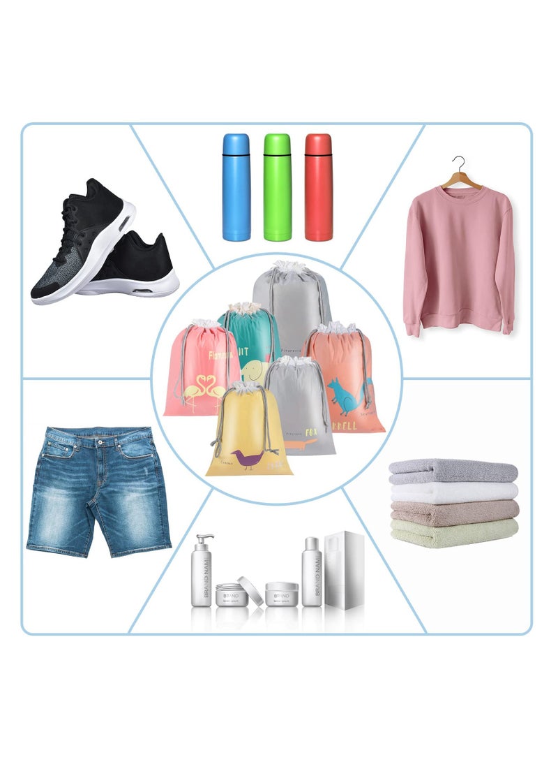 Zikra Drawstring Bags PE Bag, Waterproof Drawstring Gym Bag String Swimming Bag for Kids Boys Girls, Folding Beach School Sport Toiletry Trainer Bag Travel Organiser Bag for Clothes Shoes 6 Pack - Image 3