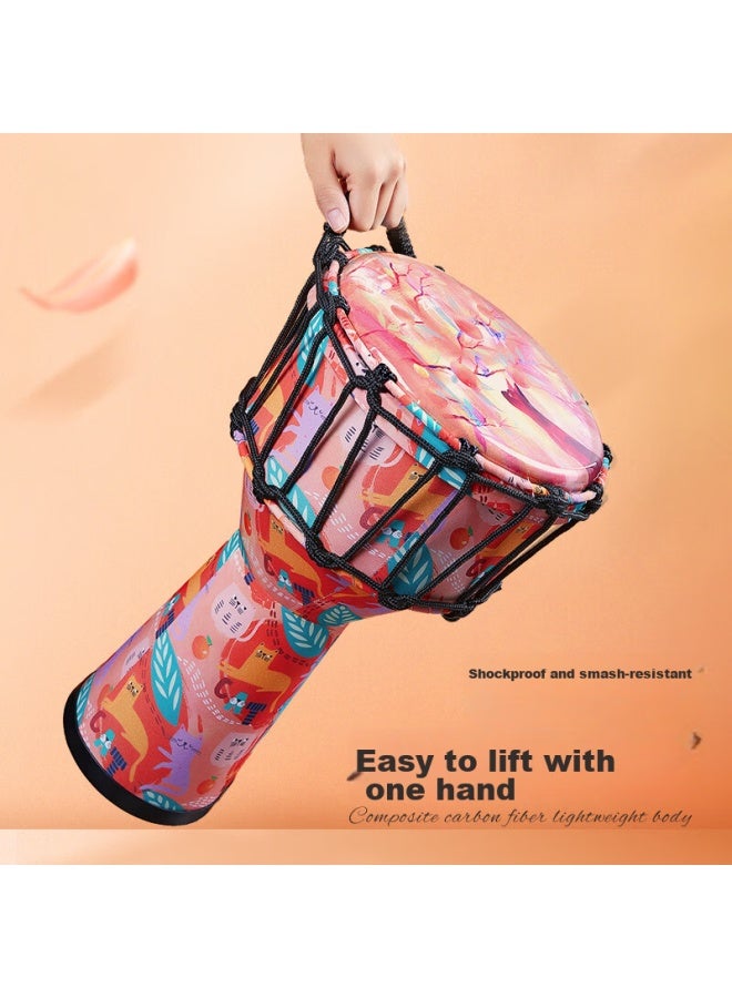 Cega African Drum, Children's Large 8 Composite Carbon Fiber Lightweight Kindergarten Hand Drum, Adult Lijiang Drum, Percussion Instrument - Image 3