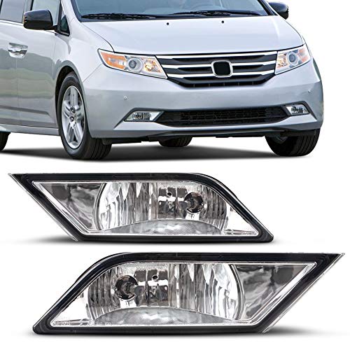 DLAA Fog Lights Compatible with HONDA ODYSSEY 2011 2012 2013 Fog Lamps Assembly Replacement Clear Lens OE Style H11-12V55W - Image 1