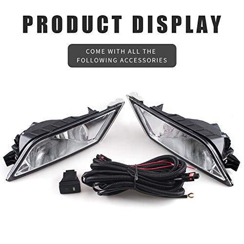DLAA Fog Lights Compatible with HONDA ODYSSEY 2011 2012 2013 Fog Lamps Assembly Replacement Clear Lens OE Style H11-12V55W - Image 2