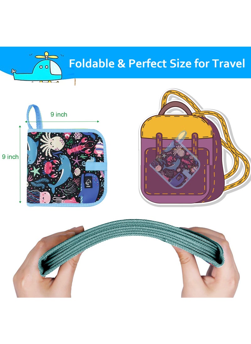 Erasable Doodle Book for Kids-Toddlers Activity Toys Reusable Drawing Pads with 12 Watercolor Pens, Preschool Travel Art Toy, Road Trip Car Game Writing Painting Set（Sea World）  - Image 5