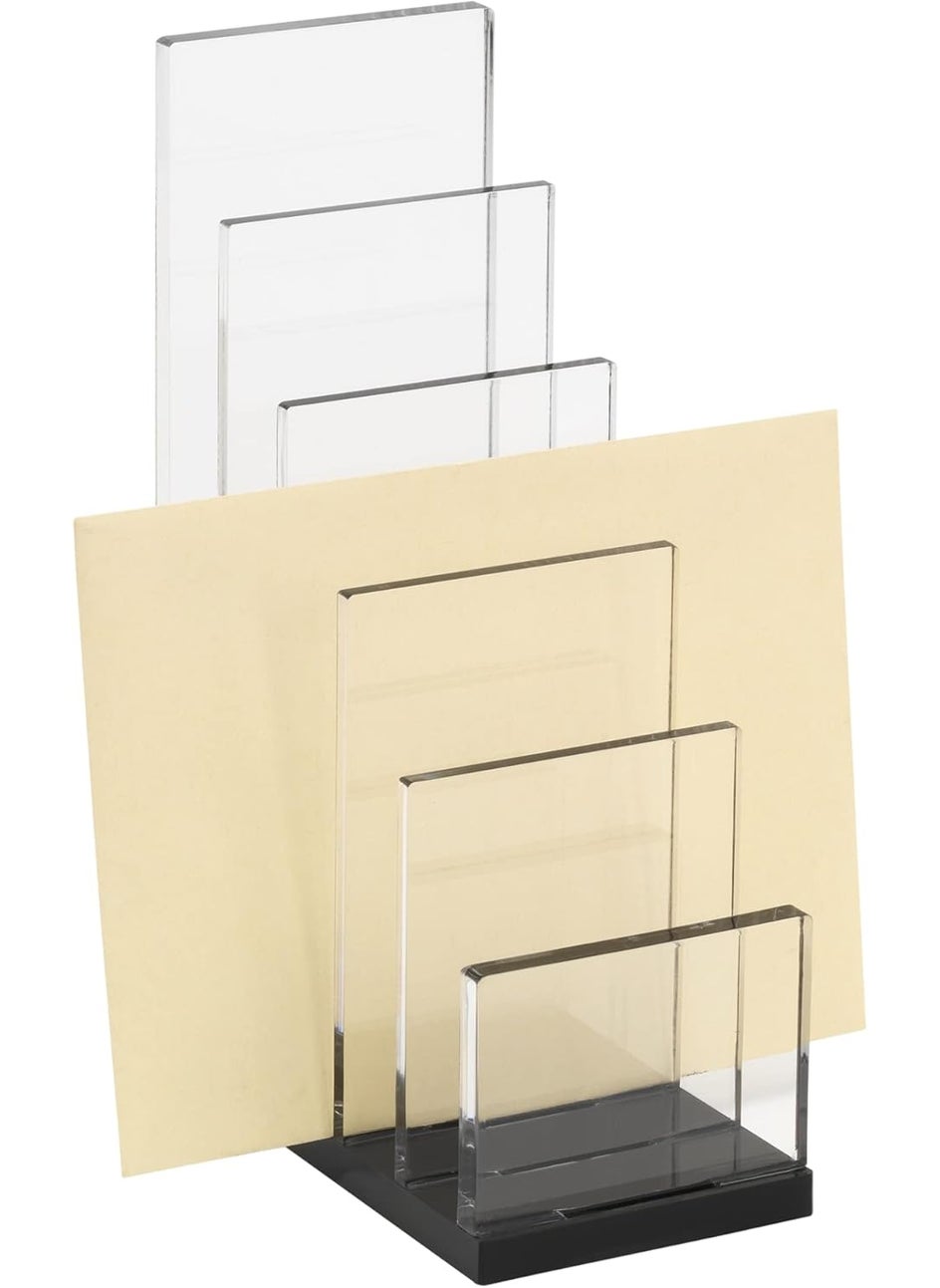Realspace Realspace Black Acrylic 5Compartment Desk Sorter Letter Size  - Image 1