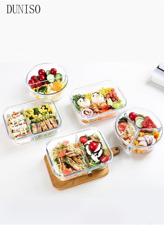 DUNISO 3 pieces glass kitchen meal preparation containers, 420ml, 650ml, with durable lock lids, meal preparation containers, children's and adult glass bento boxes, bento lunch boxes  - Image 3