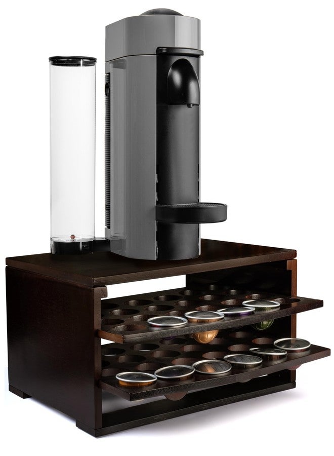 Homevative Coffee Stand for Vertuo w/Sliding Capsule Drawers, Natural Bamboo (Espresso) - Image 3