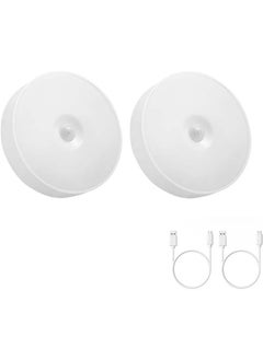SKY-TOUCH 2Pcs Led Night Light : Motion Sensor Light Intelligent Body Induction Lamp USB Rechargeable Wireless Cabinet Light 2 Color Mode for Stair Bedroom LivingRoom Bathroom Kitchen Garage Wardrobe  - Image 1
