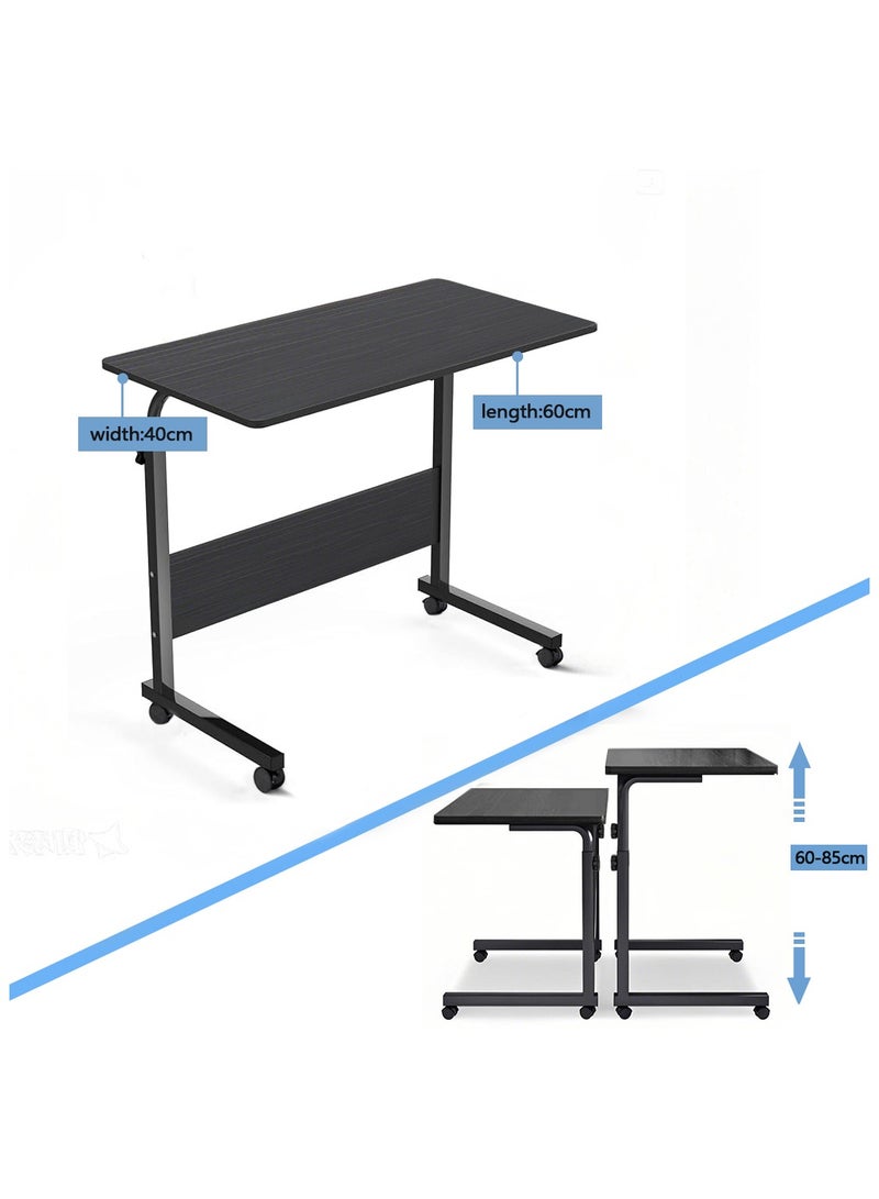 Yolu Adjustable Home Office Desk,Portable Bedside Laptop Table, Height-Adjustable Study Computer Desk for Small Spaces, Movable Sofa Side Table on Wheels - Image 2