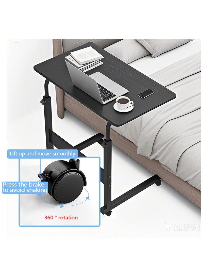 Yolu Adjustable Home Office Desk,Portable Bedside Laptop Table, Height-Adjustable Study Computer Desk for Small Spaces, Movable Sofa Side Table on Wheels - Image 4