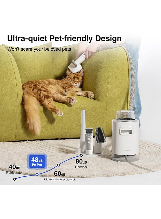 Neakasa مقص الكلاب P0 Pro مع مكنسة كهربائية، مجموعة العناية بالحيوانات الأليفة مع قوة شفط 10,000 با، مقص هادئ للكلاب والقطط، مزيل الشعر مع 5 أدوات للعناية - Image 2