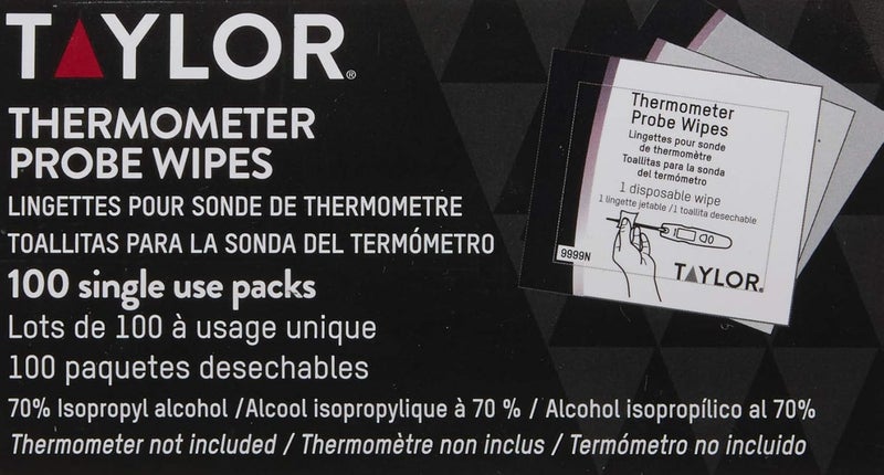 Taylor Precision Products HACCP Thermometer Probe Wipes - 100 Single-Use Wipes - Image 2