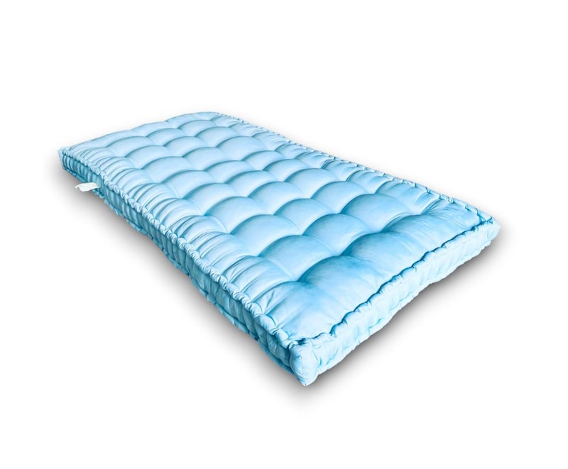 ATOOTFUSION Soft Cotton Floor Box Mattress, 5-Inch Thick, Foldable, Movable Medium Firm, Solid Colored Bed Mattress (Sky Blue, Small Single Bed 36X72X5 Inches) - Image 3