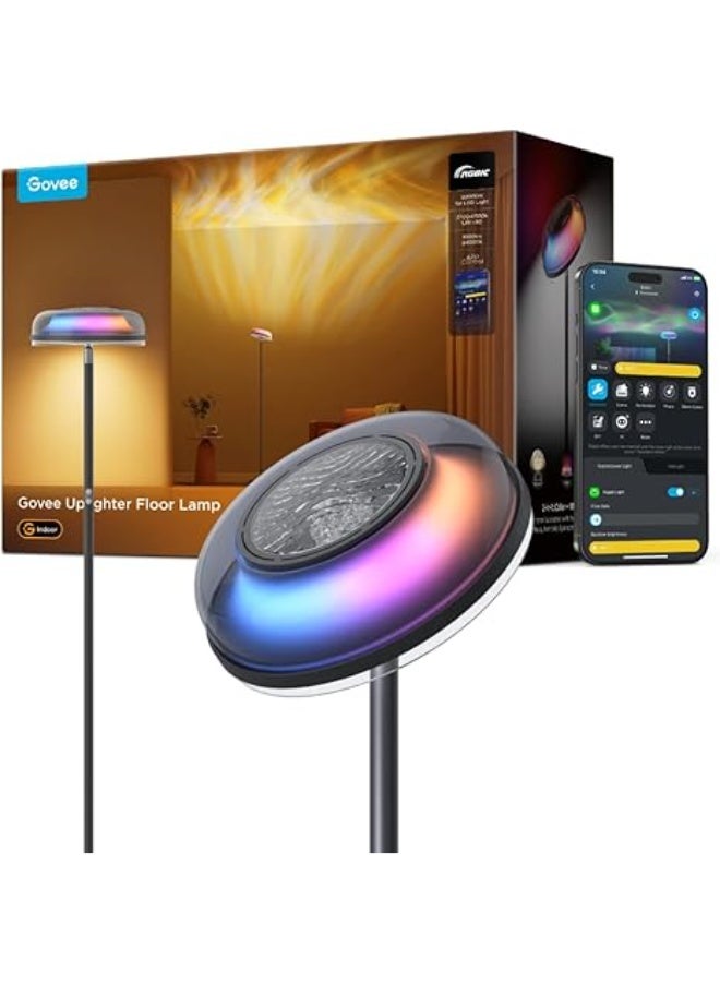 Govee Uplighter Floor Lamps Tri-Zone Independent, RGBIC Warm&Cold White Ripple Lighting Lamp Works with Matter and Alexa, 80+Scene Modes, 1000 LM, 2700-6500K, Ideal for Living Room, Bedroom, Office - Image 1