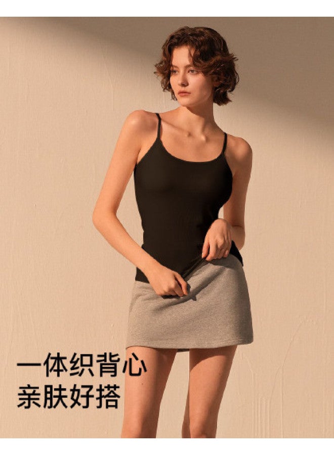 ubras All-In-One Knitted Sleeveless Undershirt, Solid Color Slim-Fit Camisole For Women - Image 1