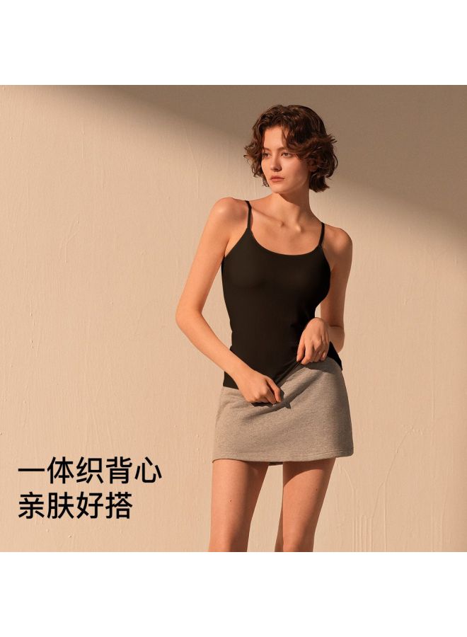 ubras All-In-One Knitted Sleeveless Undershirt, Solid Color Slim-Fit Camisole For Women - Image 2