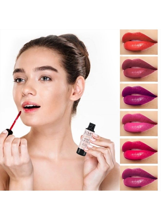 kizenka Wine Lip Tint 6 Colors, Lip Stain Set Long Lasting Liquid Lipstick, Waterproof and Moiturizing Matte Lip Gloss Set for Women Makeup - 6 Colors - Image 2