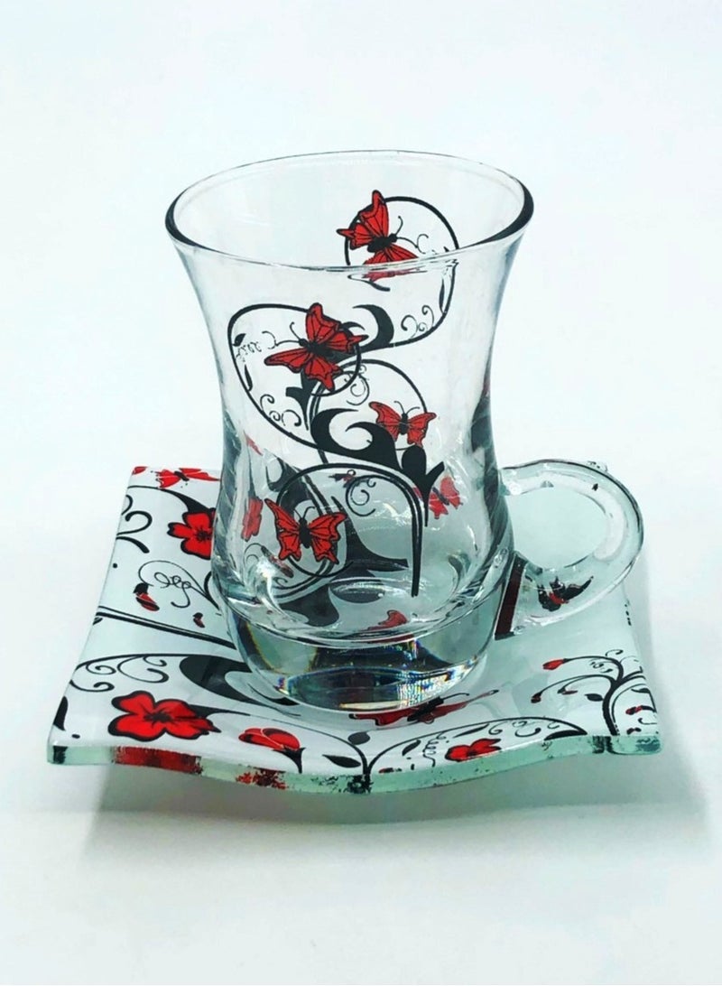 26 Pcs Glass Tea Set for 6 Persons