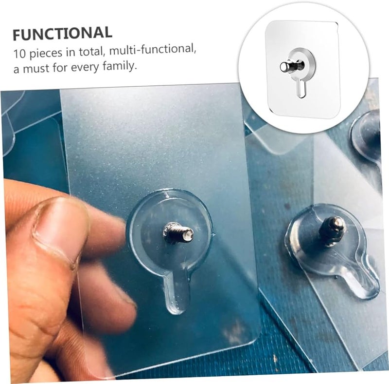 20 قطعة من خطافات الحائط ذاتية اللصق 6x6x0.8 سم بدون أثر وسهلة التركيب - Image 3