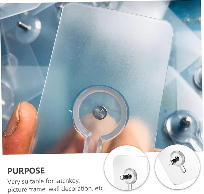 20 قطعة من خطافات الحائط ذاتية اللصق 6x6x0.8 سم بدون أثر وسهلة التركيب - Image 4