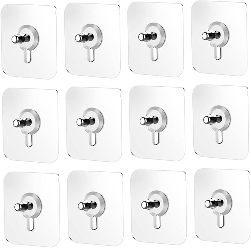 20 قطعة من خطافات الحائط ذاتية اللصق 6x6x0.8 سم بدون أثر وسهلة التركيب - Image 2